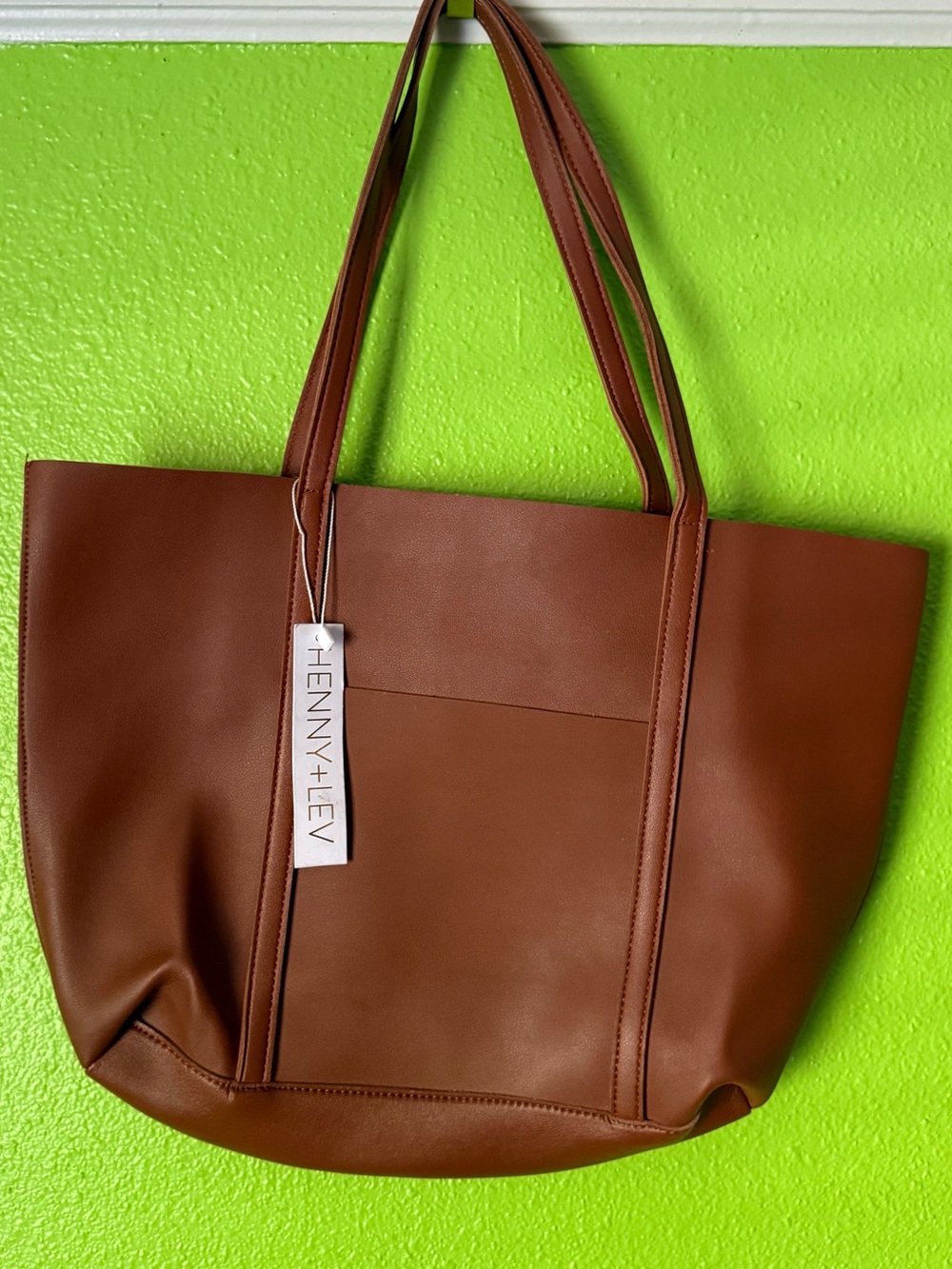 Vegan Leather Henny + Lev Brown Tote Bag